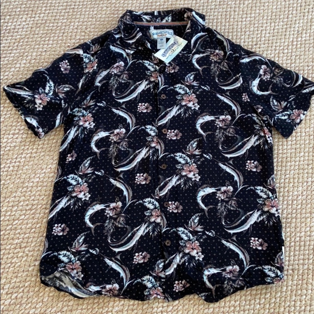 NEW Men’s Margaritaville Hawaiian Fish shirt Large